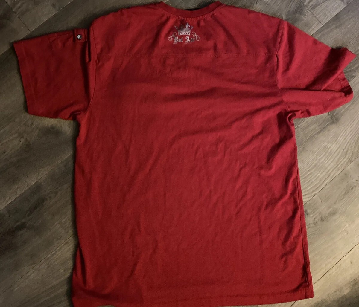 Red Ape Crest Logo Red/black XL V-Neck T-Shirt Always King 21” Pit