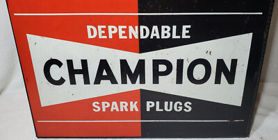 VINTAGE CHAMPION SPARK PLUG SERVICE STATION METAL ADVERTISING