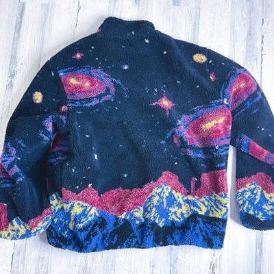 Stussy Cosmos Reversible Sherpa Fleece Jacket Size Large | FULLY