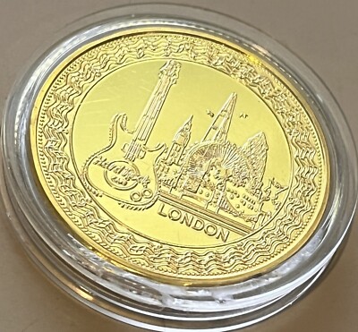 Hard Rock Cafe LONDON PICCADILLY CIRCUS Souvenir Gold Coin in Case