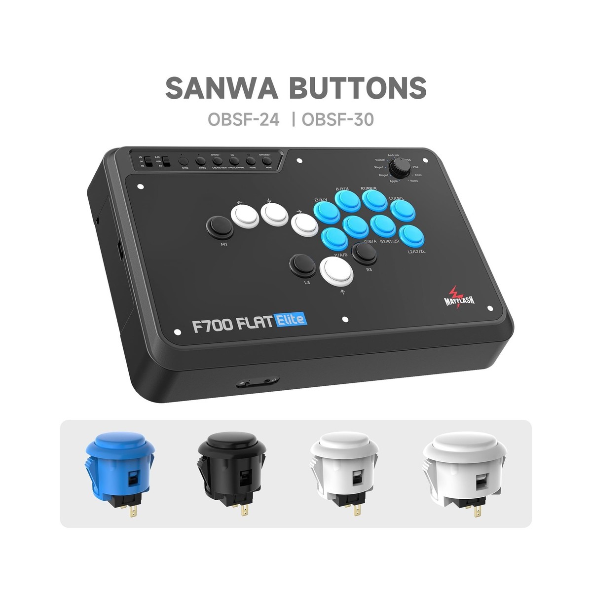 MAYFLASH F700 FLAT Elite Wireless Arcade Stick Leverless All