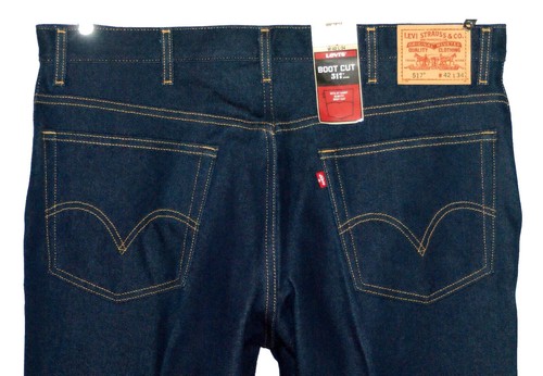 NWT Levi's 517 Bootcut Jeans Men's Size 42x34 Dark Wash Blue Denim