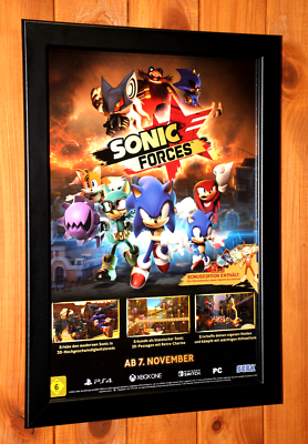 Sonic Forces SEGA PS4 Xbox One Rare Promo Small Poster / Ad Page
