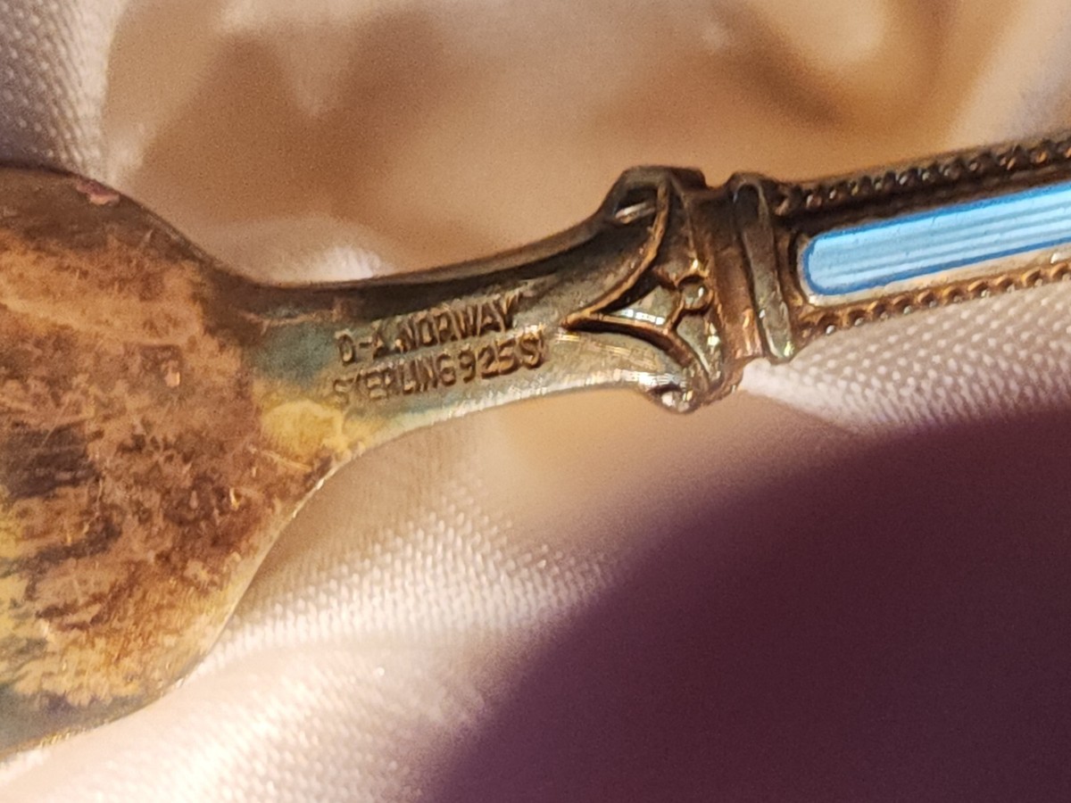 Vintage David Andersen Norway Sterling Silver & Enamel Fork