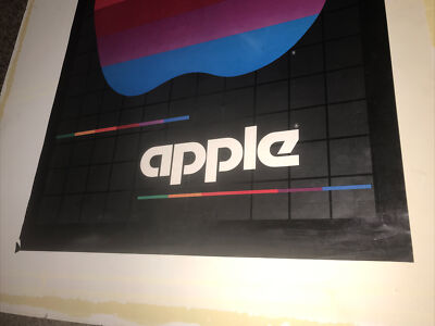 Vintage. Unique Original Apple Computers Rainbow Logo.1980 poster