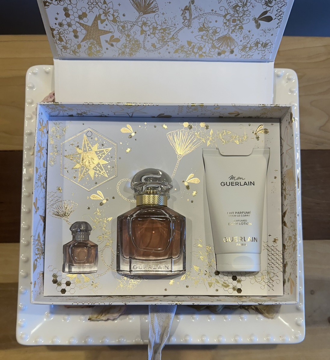Mon Guerlain Gift Set 1.6 oz + 5 ml Perfume + 2.5 oz Lotion | eBay