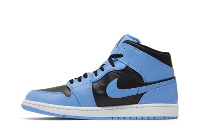 Nike Air Jordan 1 Mid University Blue Black Men's Retro Sneakers