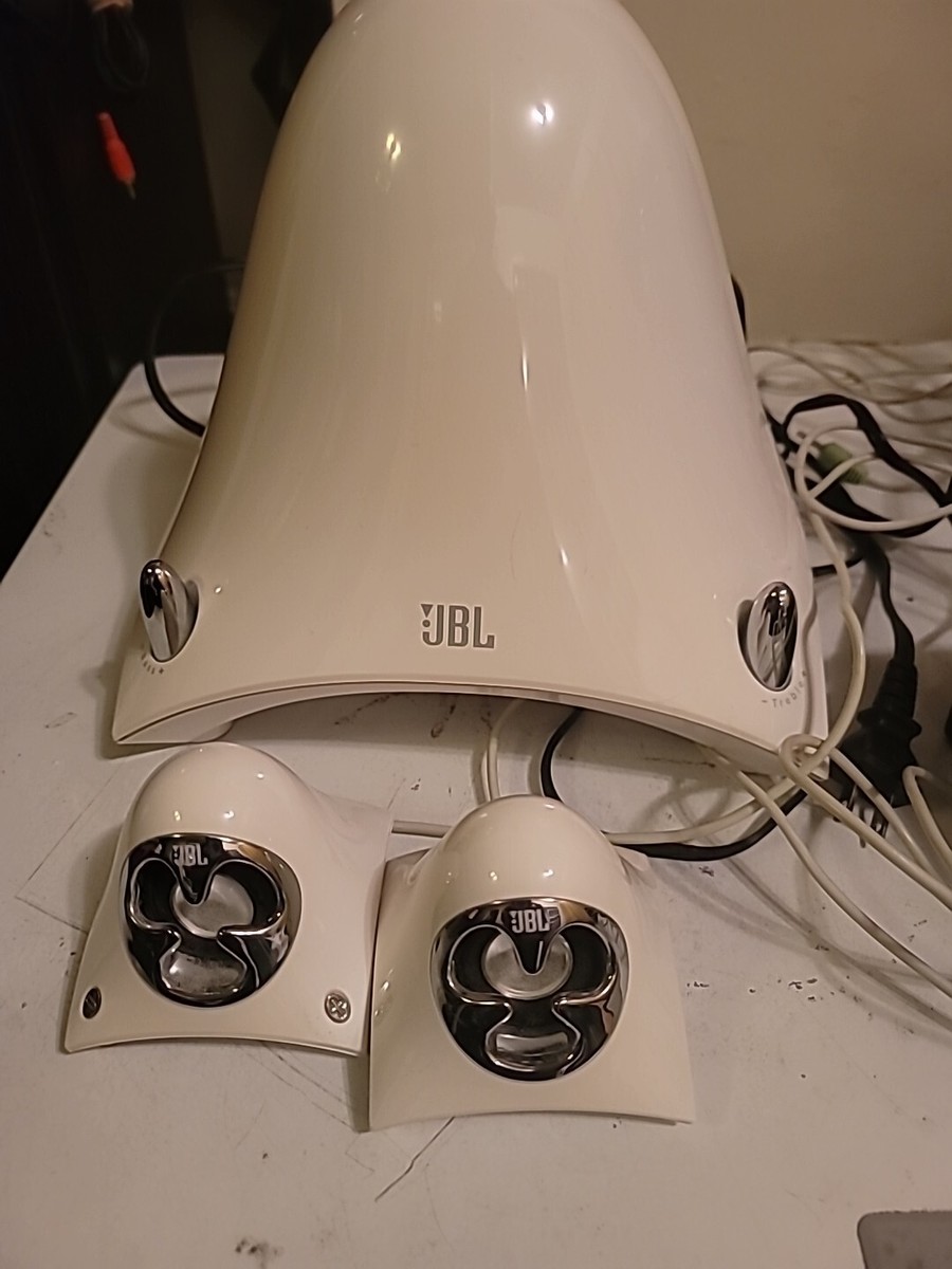 JBL Creature Self Powered Satellite Speakers and Subwoofer White