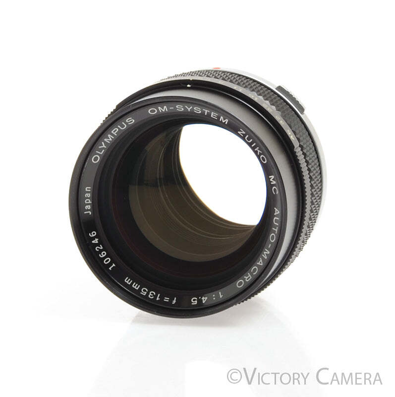 Olympus Zuiko MC 135mm f4.5 Macro Lens -Clean w/ Shade & Case