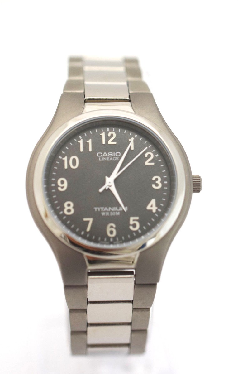 CASIO Midsize Titanium Bracelet Grey Dial Analog LIN-162-8 50M