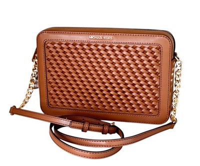 Michael Kors Jet Set Item East West Crossbody Bag Woven Brown | eBay