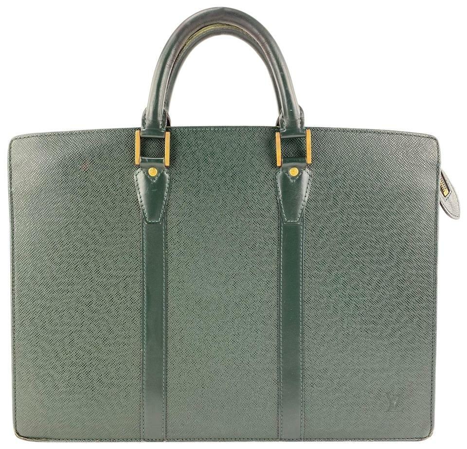 Louis Vuitton Green Taiga Leather Lozan Attache Briefcase