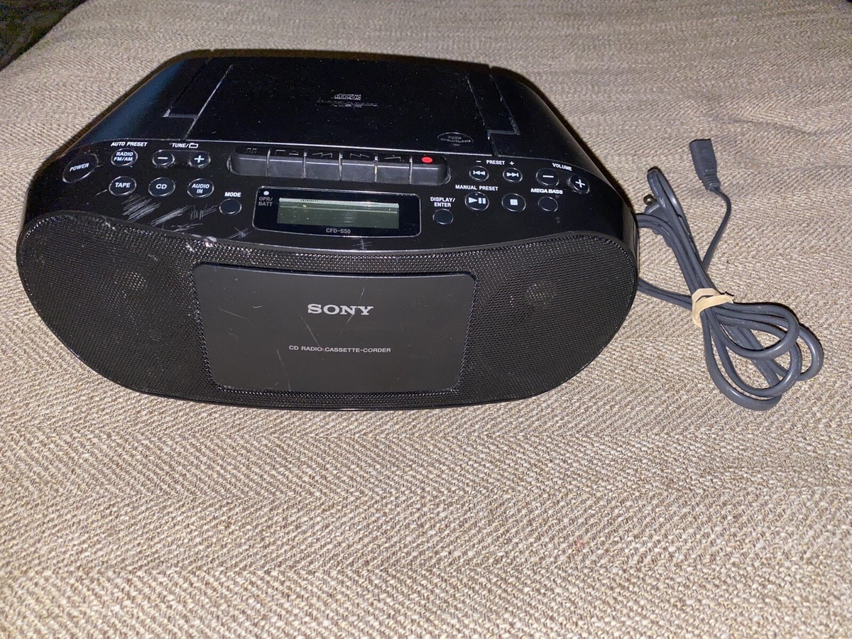 Sony CFD-S50 CD/Cassette-recorder/AMFMRadio/AudioIn Tested And