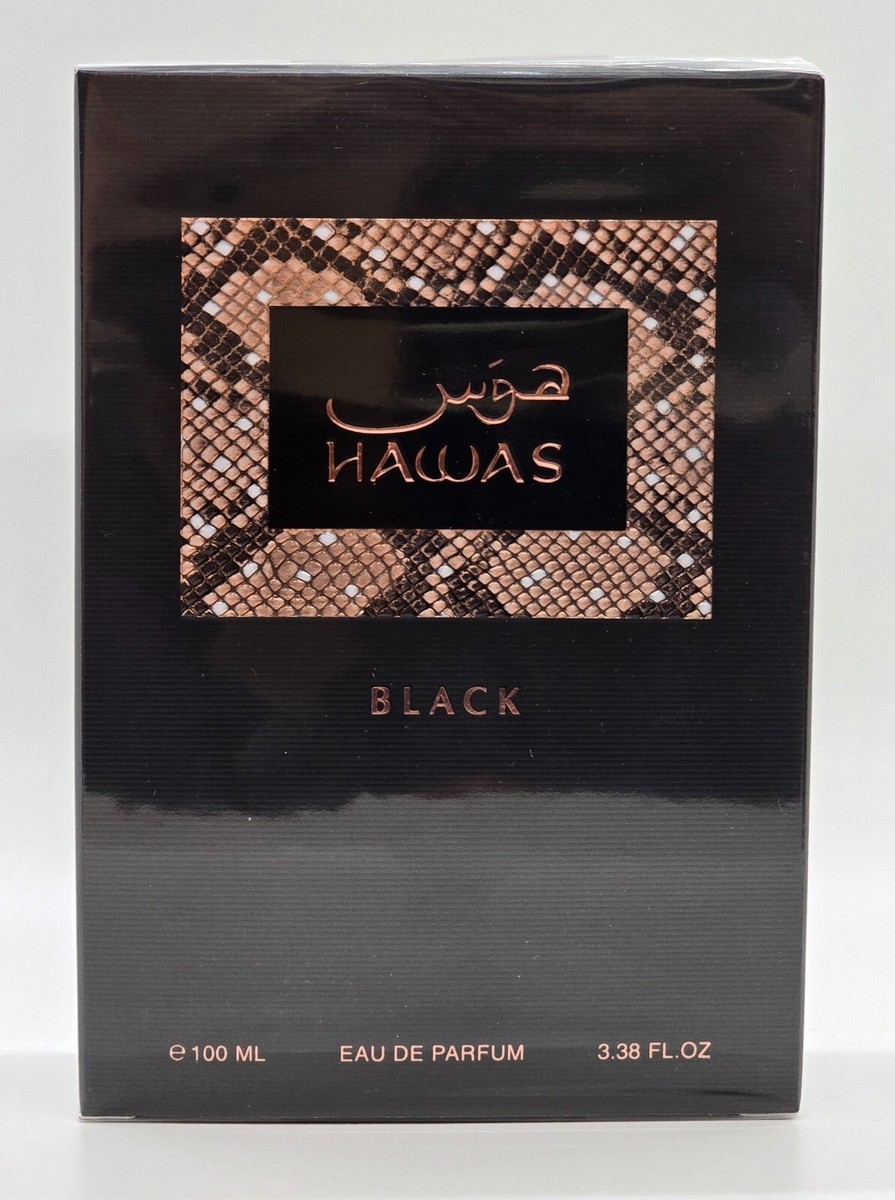 Rasasi Hawas Black 3.3/3.4 oz Eau De Parfum 100 ml Spray For Men