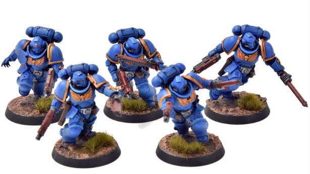 5x Monopose Assault Intercessors - Space Marines - Warhammer 40K