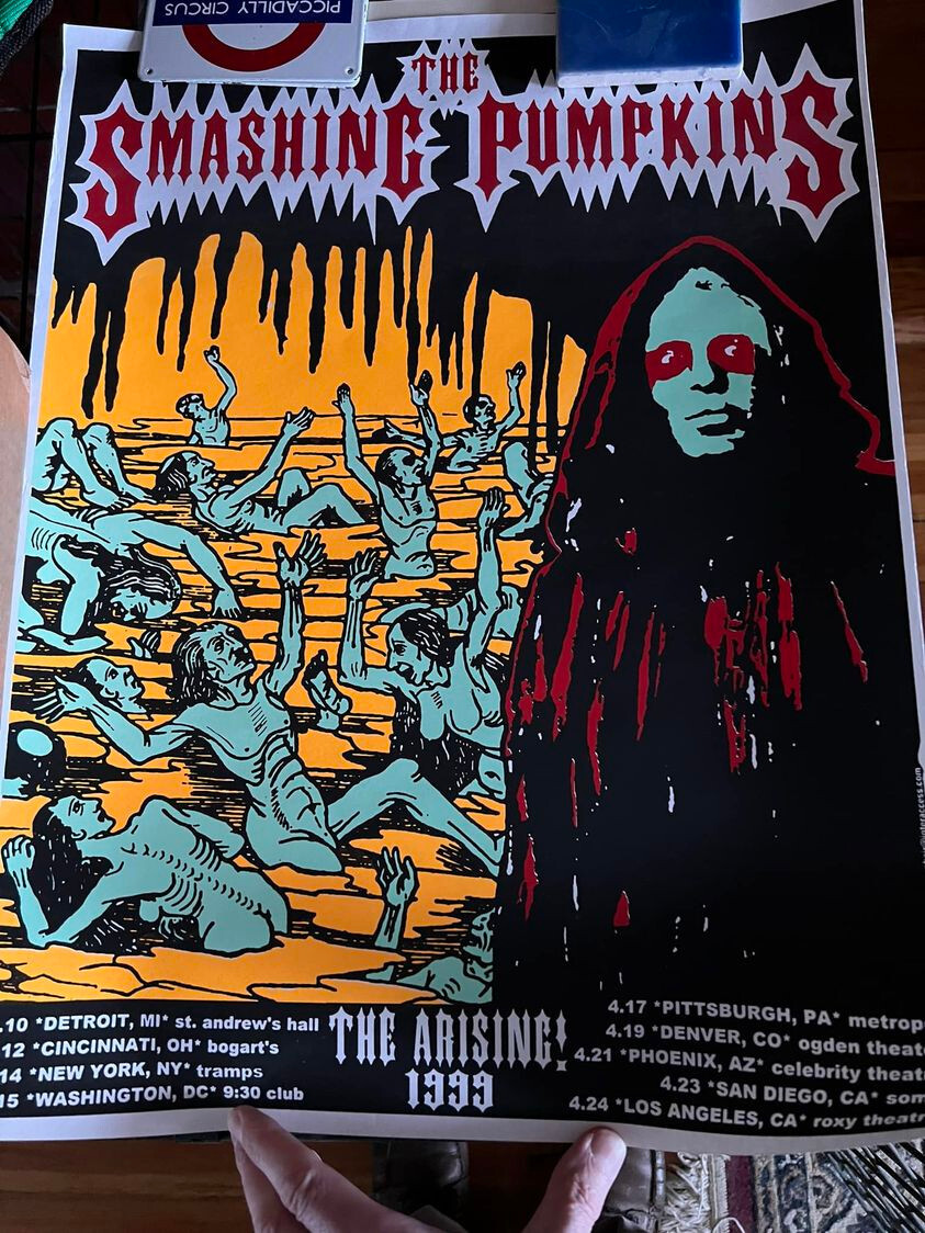 the Smashing Pumpkins Arising club tour poster 1999 Tramps Club