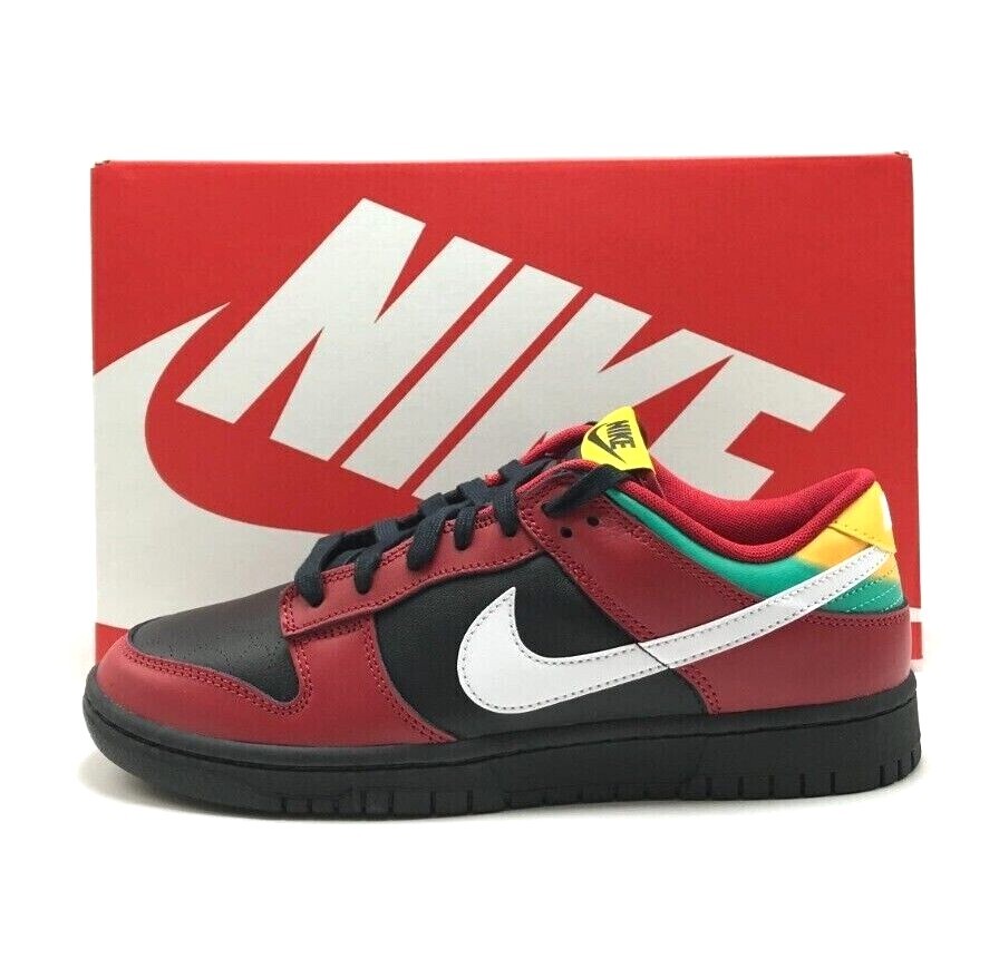 NEW* MEN NIKE DUNK LOW BLACK/GYM RED-WHITE (FZ3057 001), SZ 8.0