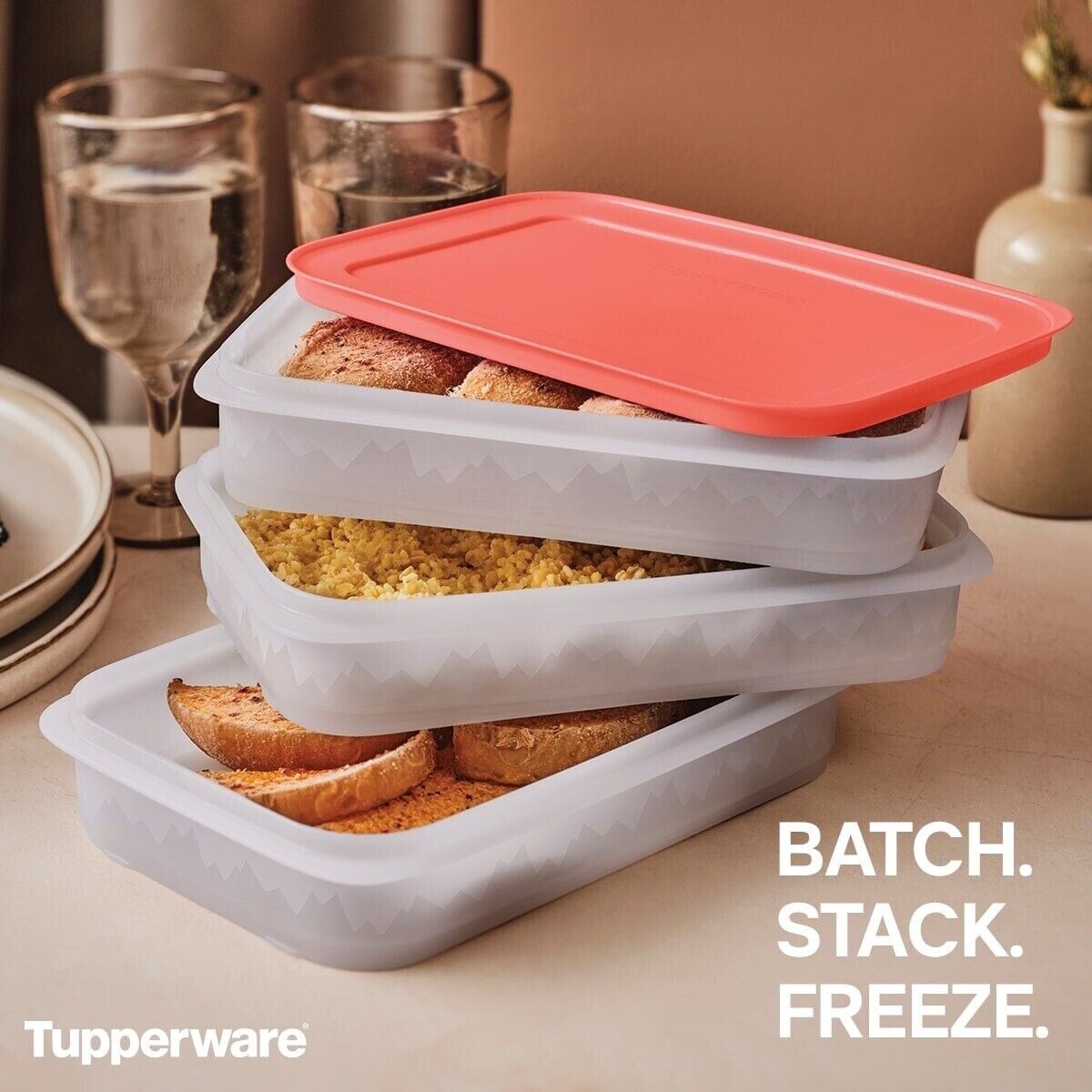 New Tupperware Freezer Mates PLUS Stackable Set Prep & Store | eBay