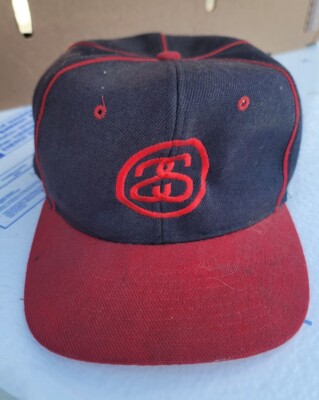 Vintage Stussy SS Snapback Hat Cap Black TRUCKER Rare Early 80s | eBay