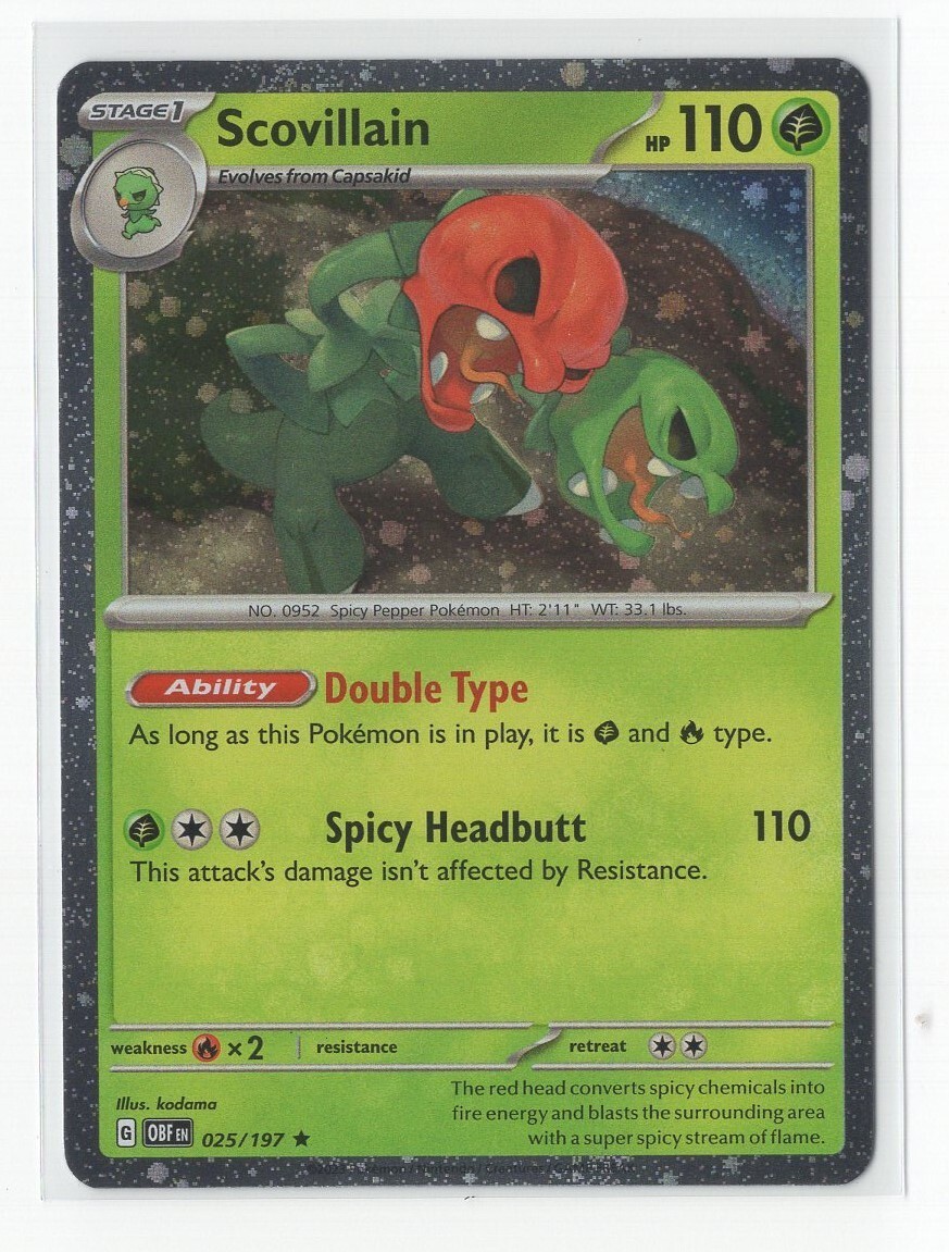 Pokemon Obsidian Flames 025/197 Scovillain Cosmos Holo EXCLUSIVE
