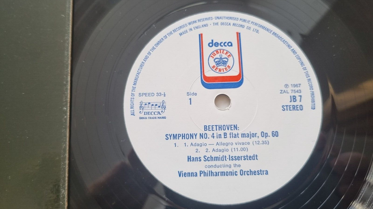 Beethoven / Hans Schmidt-Isserstedt - Symphony No. 4 - LP Decca