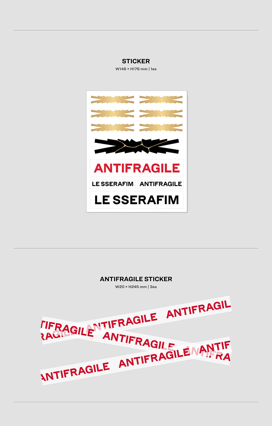 LE SSERAFIM ANTIFRAGILE Album 3 Ver SET 3CD+3 Photo Book+6 Card+3