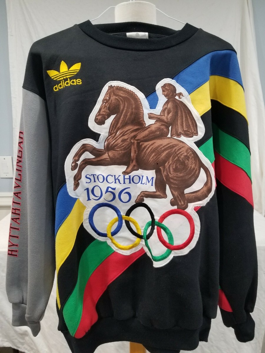 Adidas Vintage 80s Olympic Stockholm Helsinki Crewneck Sweatshirt