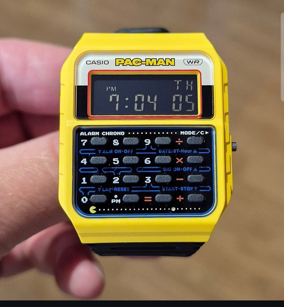 Casio x PAC-MAN CA-53WPC-1B Limited Edition Calculator Watch – New
