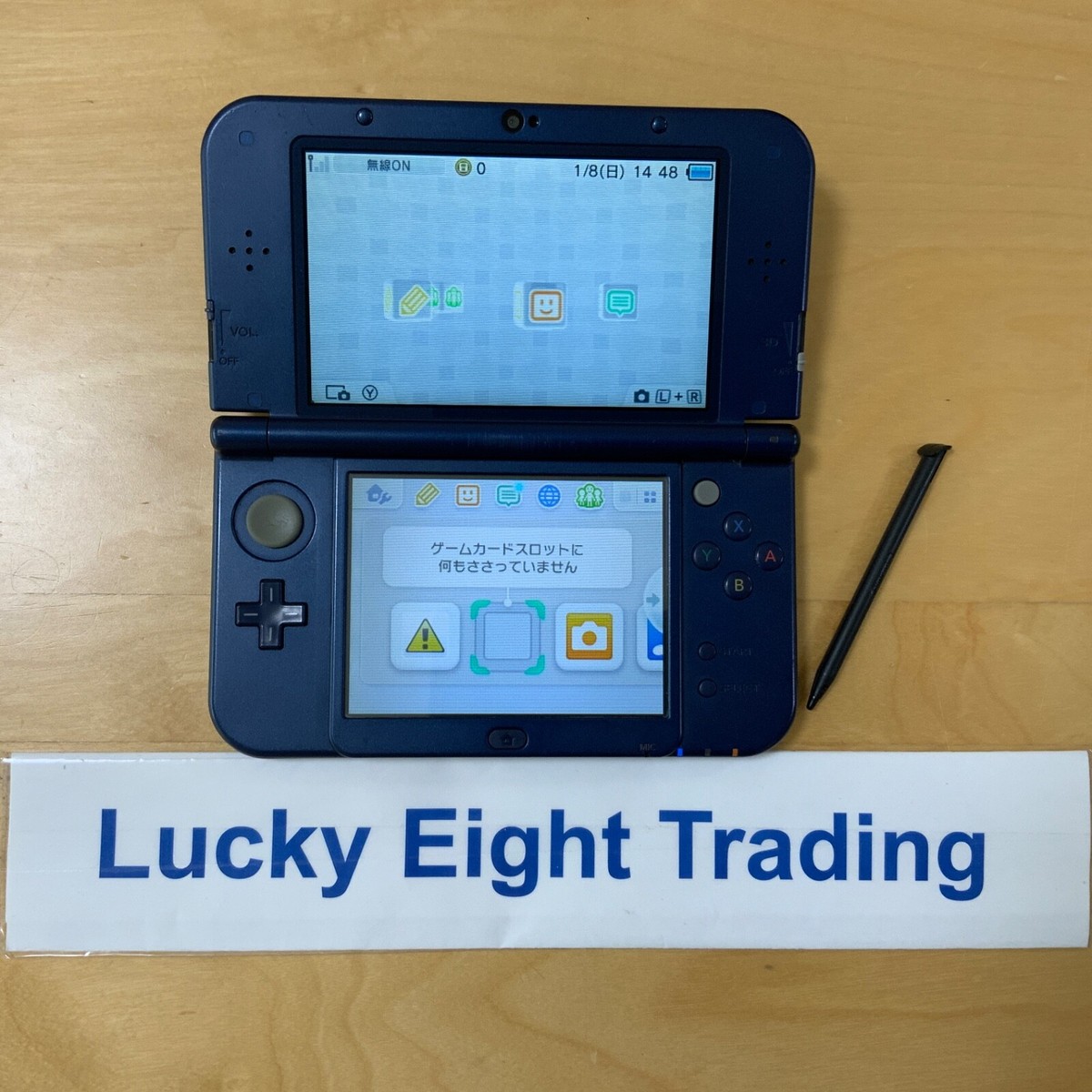 New Nintendo 3DS XL LL Metallic Blue Box Console Charger Japanese