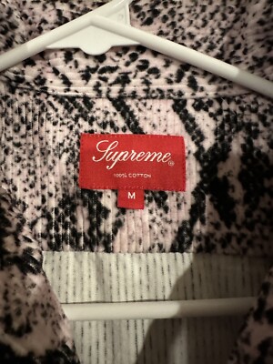 Supreme FW20 Pink Snakeskin Corduroy Zip Up Shirt Medium | eBay