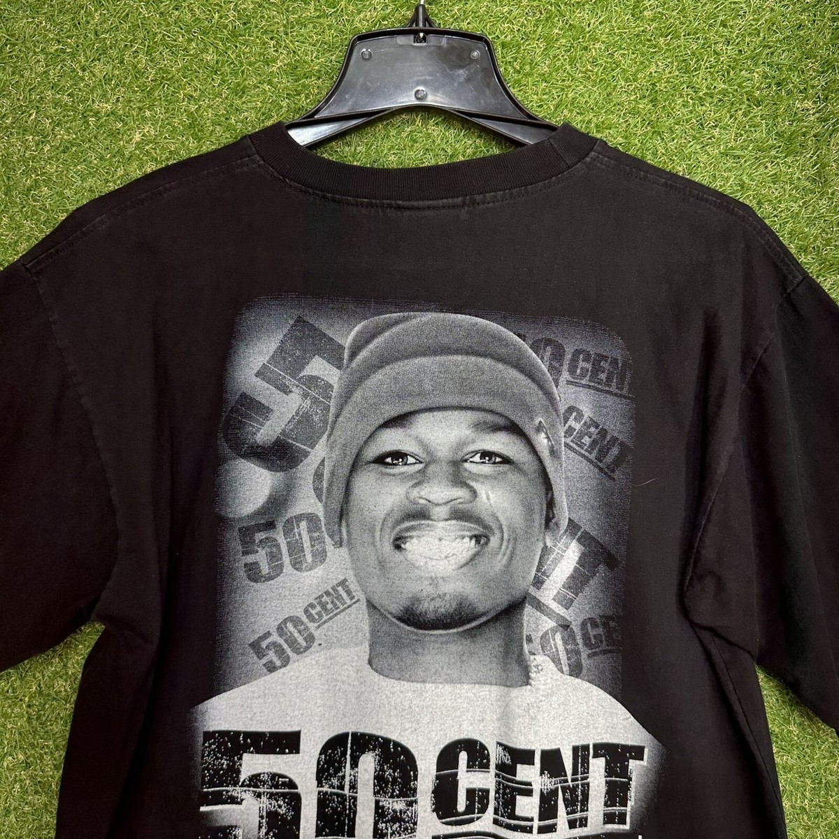 50 Cent Rap Tee G Unit T Shirt Vintage Size XL Black Hip Hop Fade