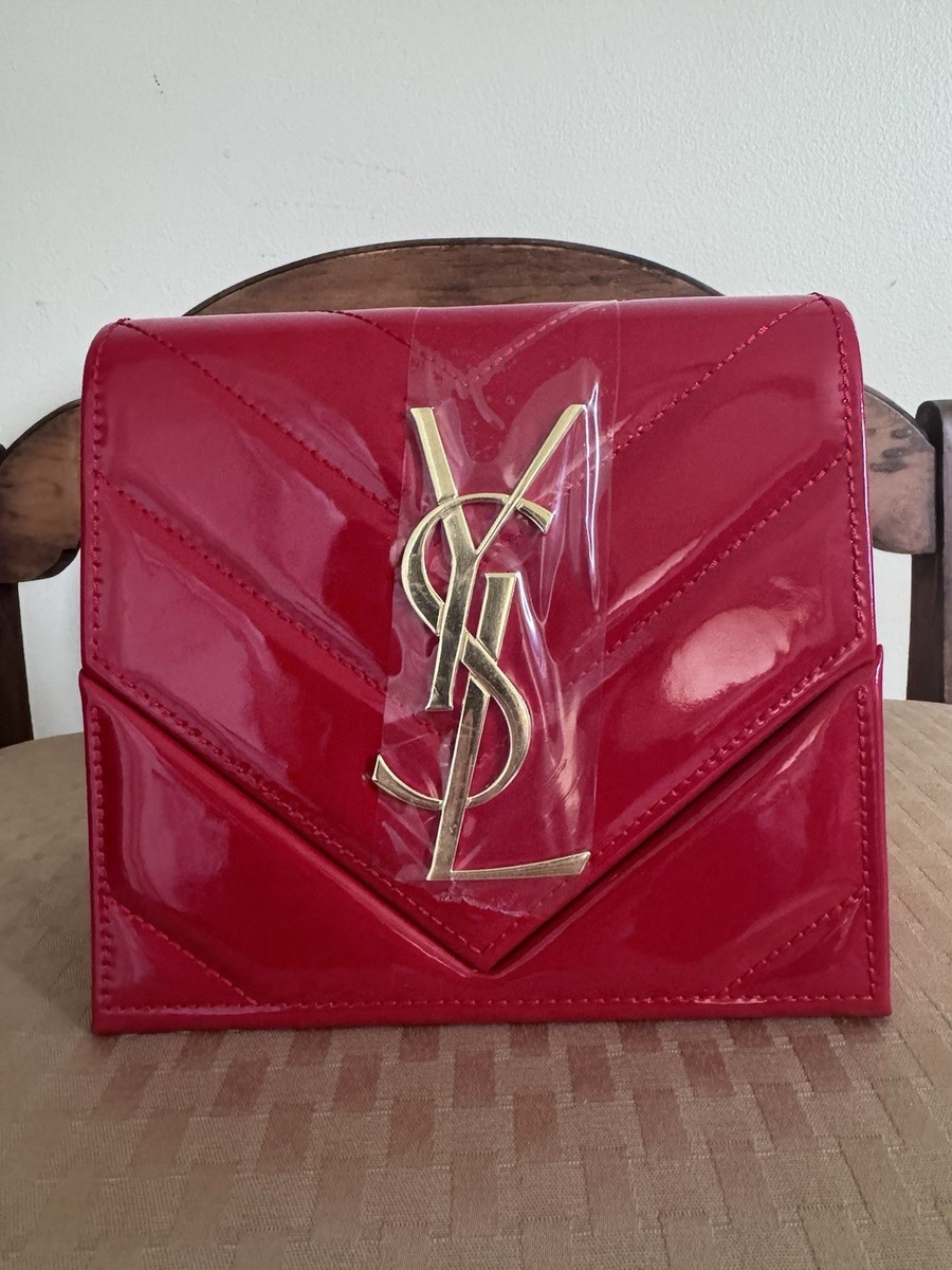 NEW YSL Red Patent Vanity Case HTF GWP Designer Logo In-Store