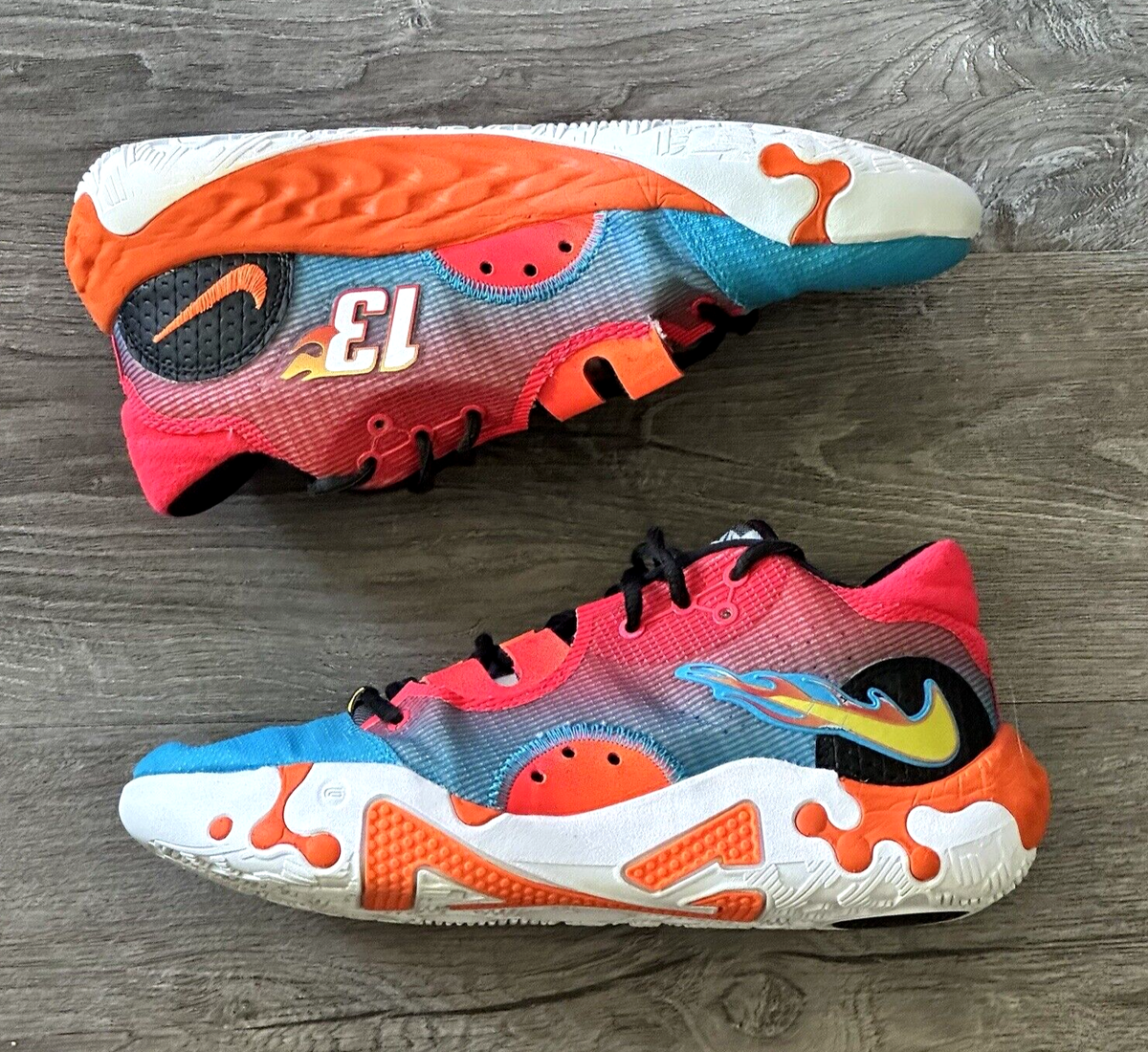 RARE Nike PG 6 x Hot Wheels Mens Shoes Blue Orange Red 2022 Size