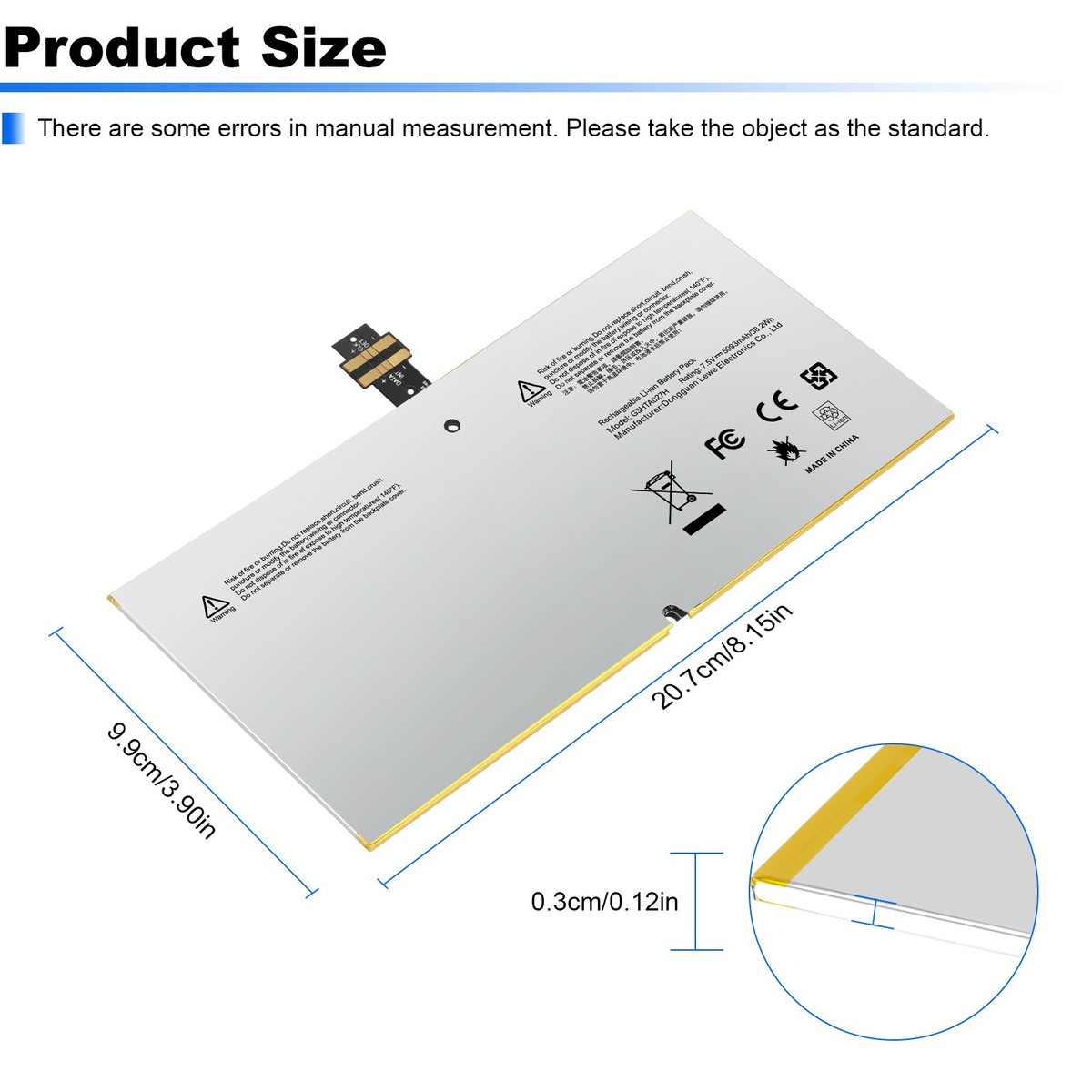 Replacement Battery For Microsoft Surface Pro 4 Pro4 0G3HTA027H