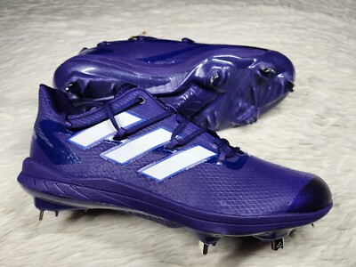 Adidas Adizero Afterburner Metal Baseball Cleats All Purple White