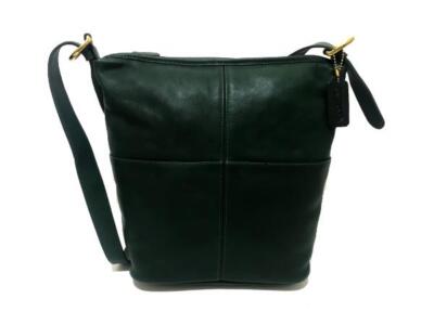 MINT Coach Vtg Classic Hunter Green Leather Rivington Hobo Bucket