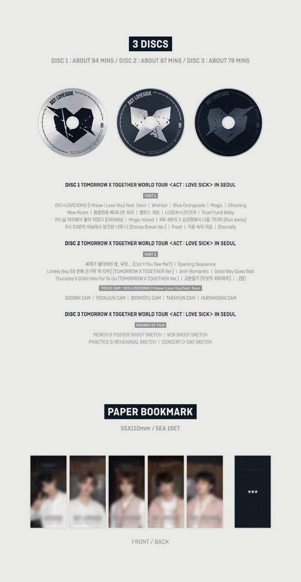 TXT - 2022 WORLD TOUR ACT : LOVE SICK IN SEOUL DVD | eBay