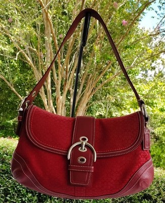 Coach F10926 MEDIUM Vintage Soho Y2K Cherry Red Signature C Canvas