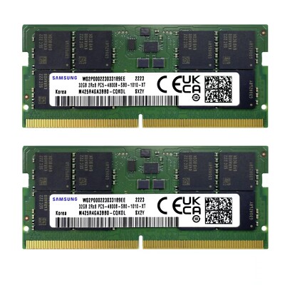 Samsung 64GB (2X 32GB) DDR5 4800MHz PC5-38400 Laptop Memory Ram