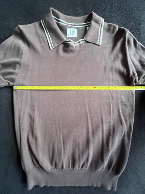Gap Vintage 90's Men's Short Sleeve Polo Sweater V Neck Knit Shirt