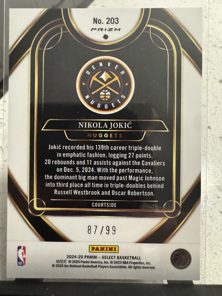2024-25 select #203 Nikola Jokic Cracked Ice Purple /99 | eBay