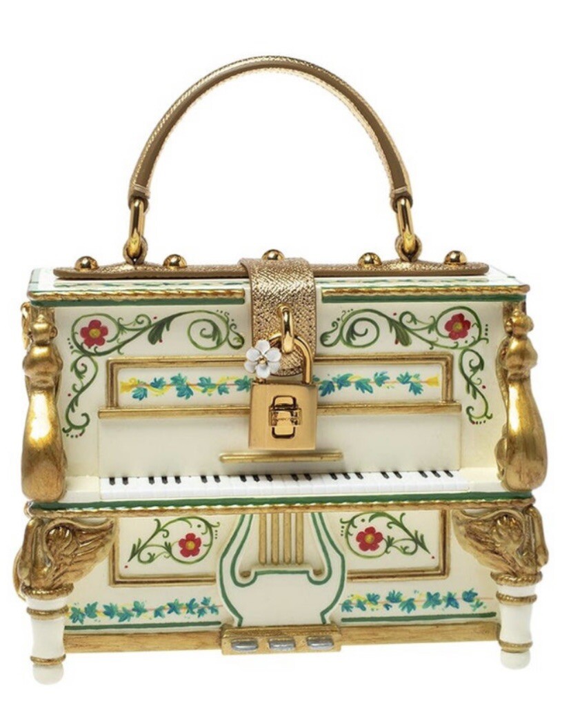 Dolce & Gabbana Piano Multicolor Printed Acrylic Leather Box Top