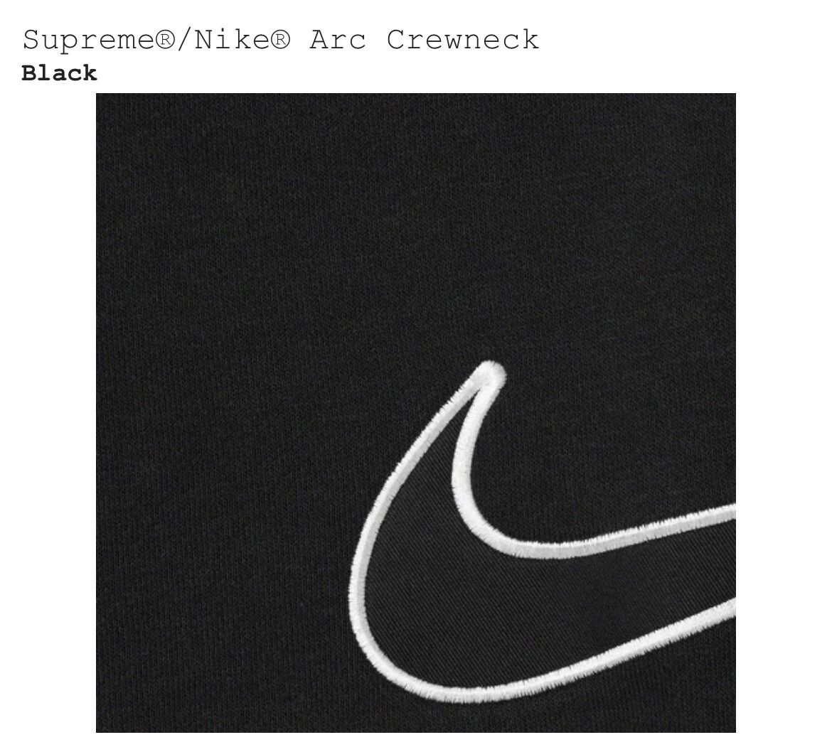 Brand New Supreme® x Nike® Arc Crewneck Sweater - Black - Size