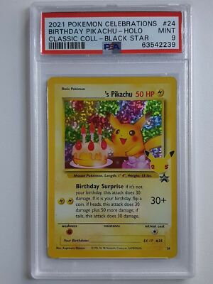 2021 Pokemon Birthday Pikachu #24 HOLO Celebrations 25th