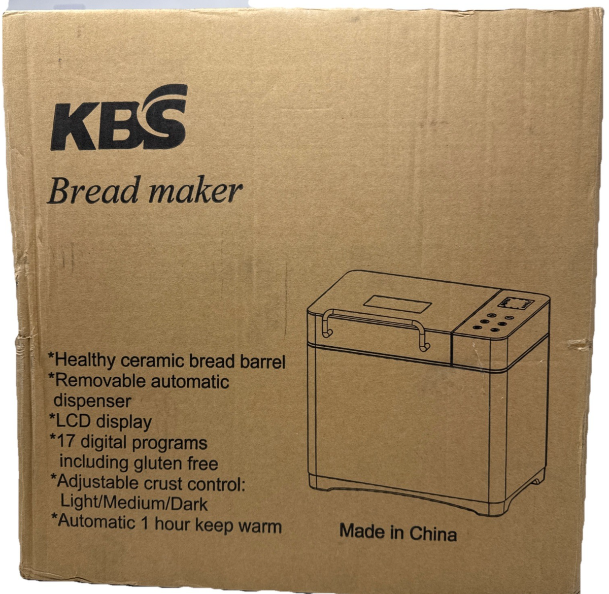 KBS Bread Maker Machine MBF-010, AC120V 60Hz, 710W, Adjustable