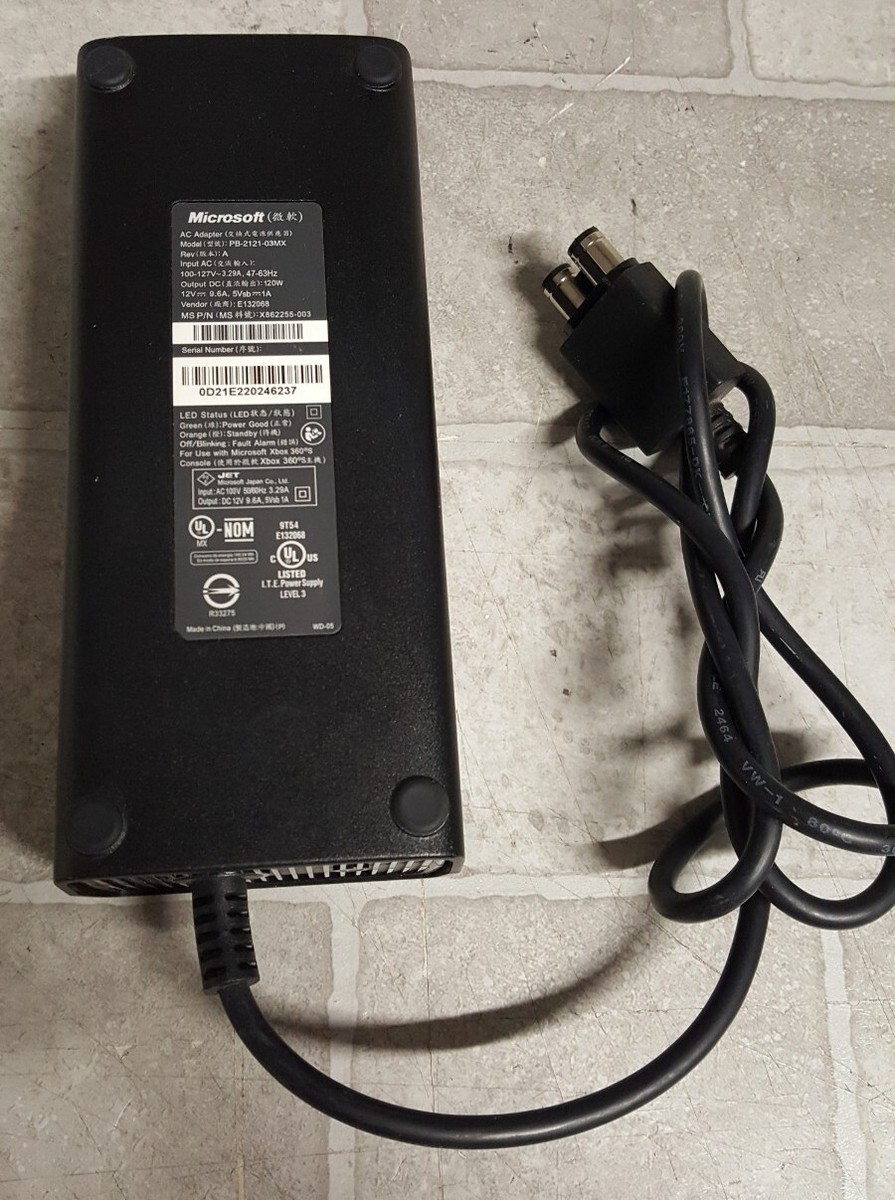 Xbox 360 Slim Microsoft Power Cord PB-2121-03MX | eBay