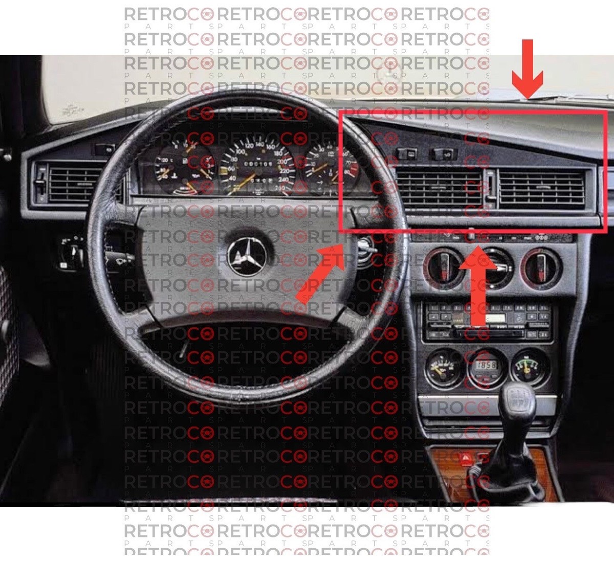 For Mercedes W201 190E 190D Air Grill Vent Center A2018300665