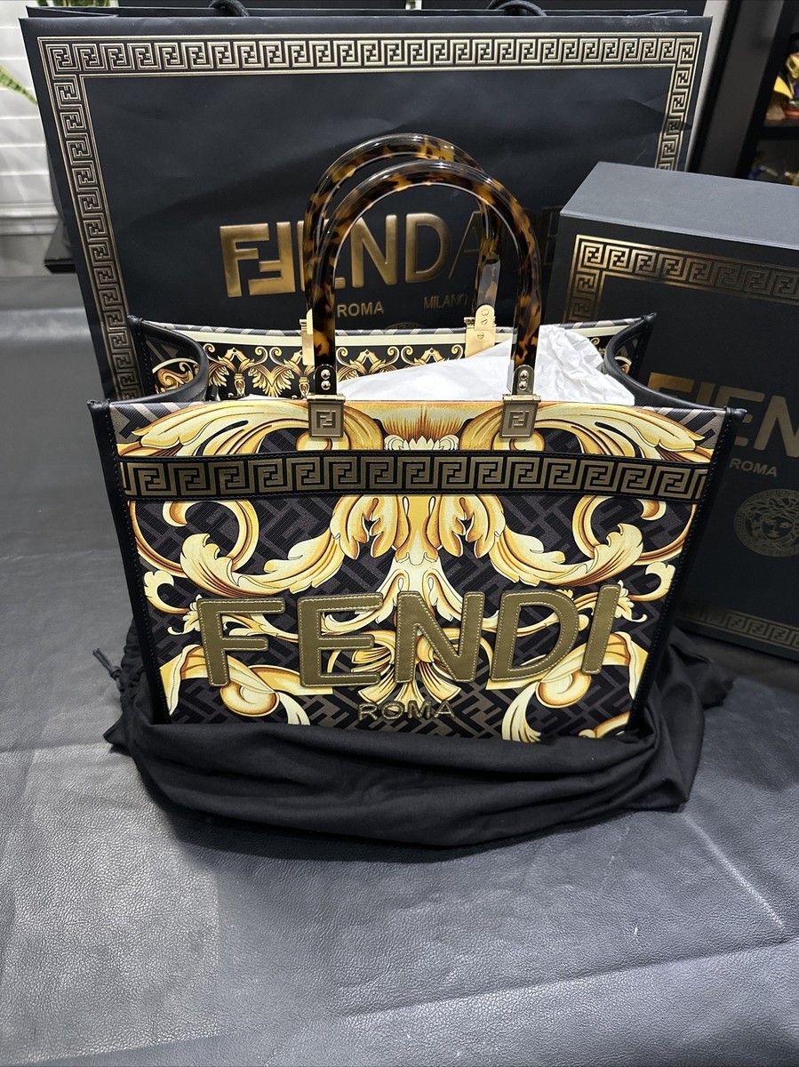 New Fendi X Versace Fendace Collaboration Sunshine Black Gold