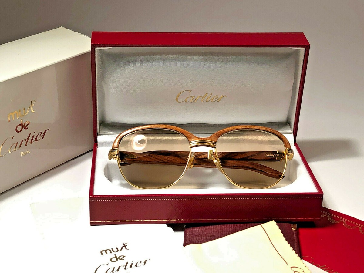 VINTAGE CARTIER MALMAISON PRECIOUS WOODS BANANA LIGHT WOOD 56MM