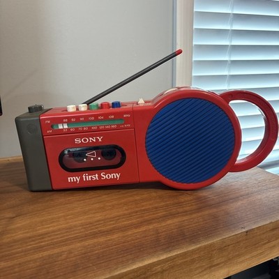 My First Sony Cassette / AM FM Radio Player Red Model CFM-2000